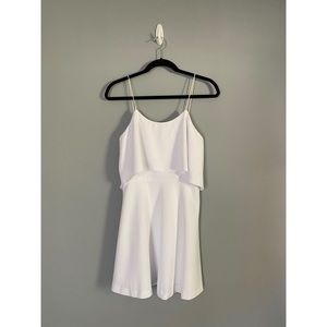 Alice + Olivia | white Kipp layered ruffle short dress